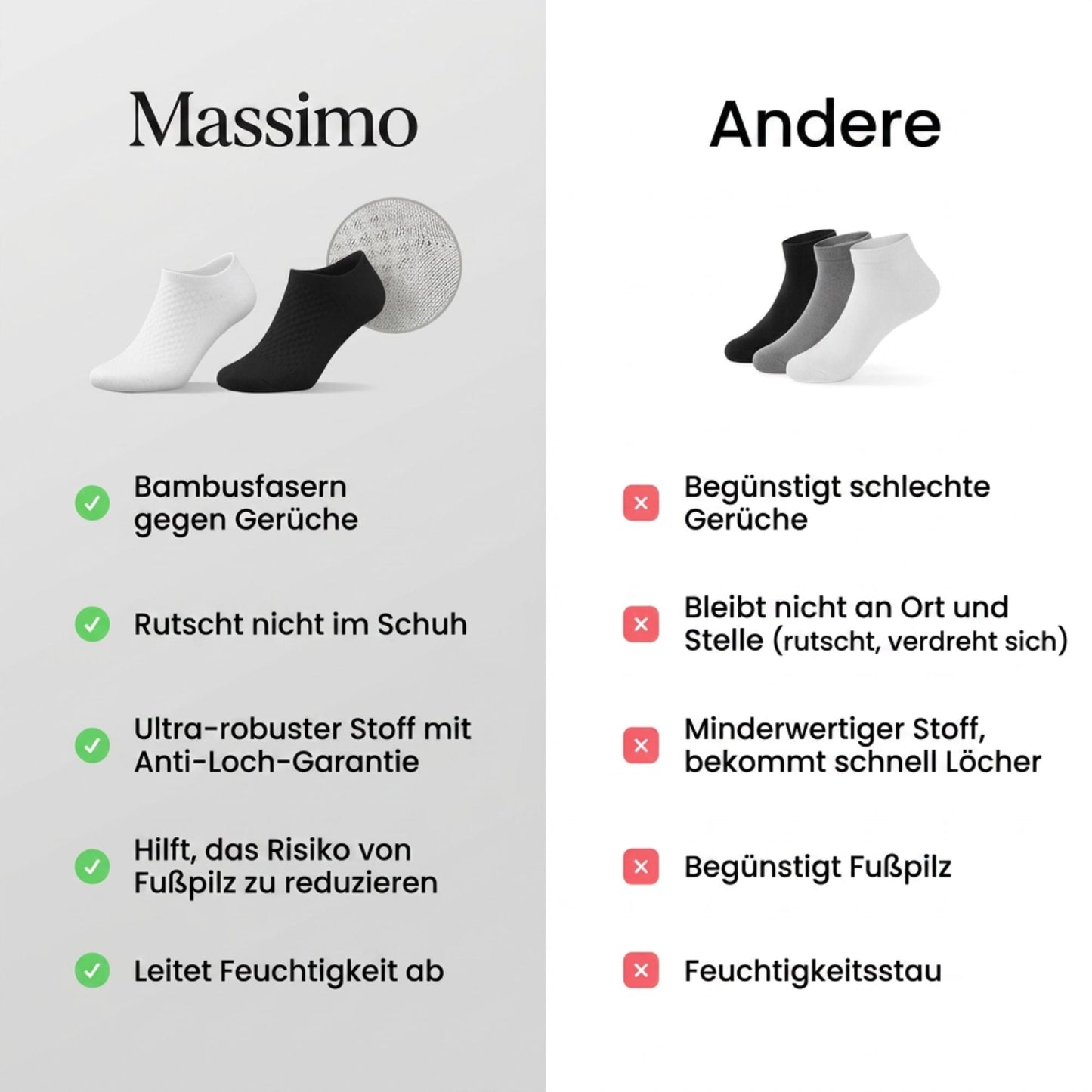 MASSIMO KURZE SOCKEN AUS PREMIUM-BAMBUSFASER